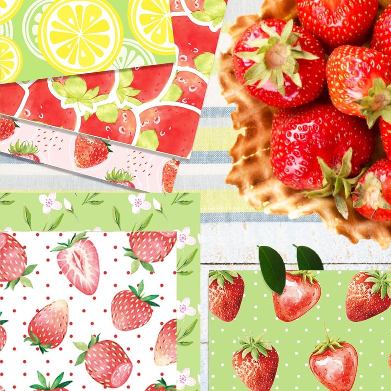 WLXTREE Strawberry Striped Plaid Scrapbook Paper,24 Sheets 12 x12 inch Double-Sided Printing Decorative Craft Patterned Paper Pad for Card Making Background Art Album Collage Aesthetic Room - Image 5